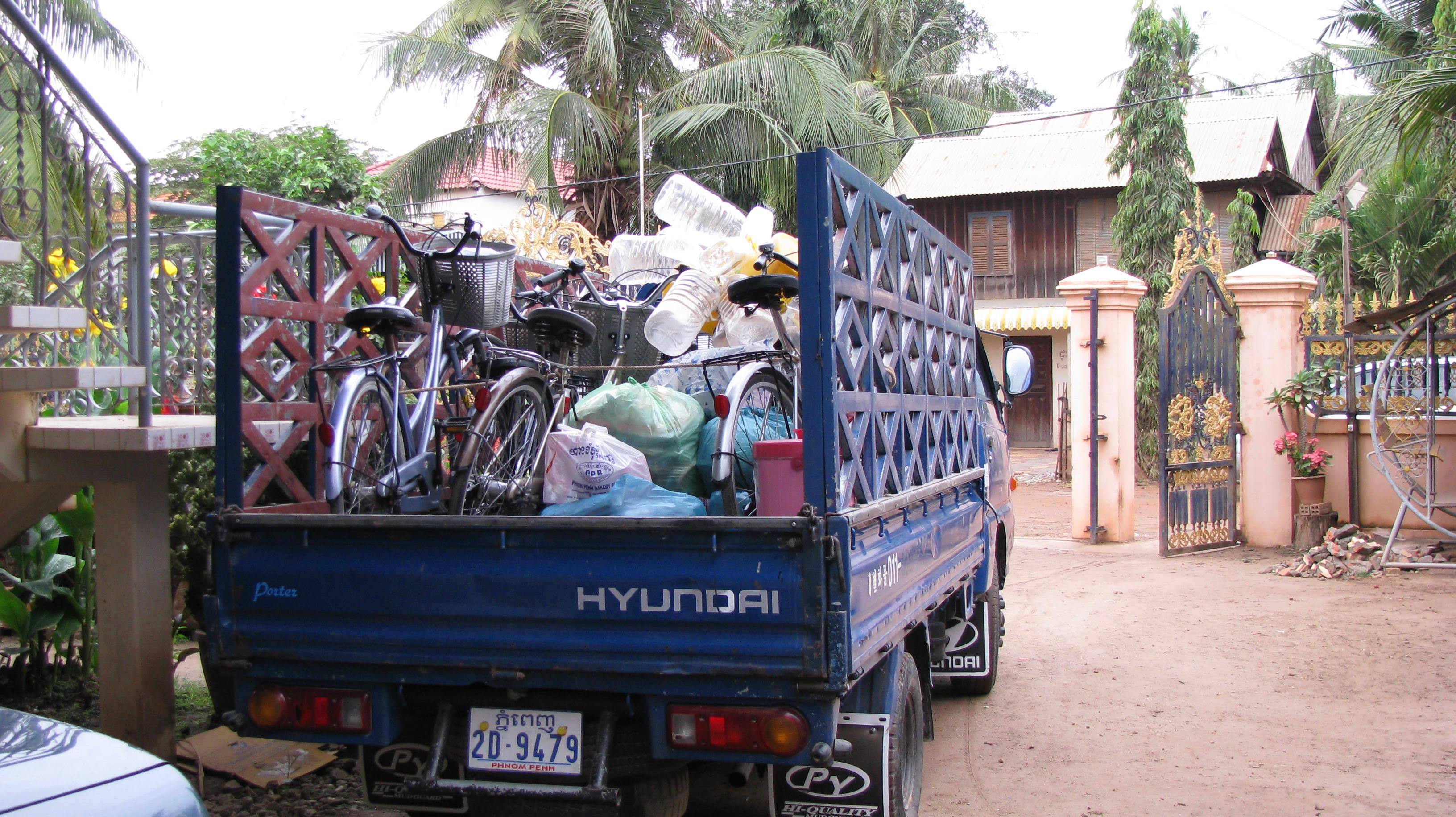 Bikes and school supplies ready to leave Bakheng Village.